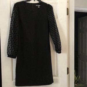 Karl Lagerfeld - Size 6 - black dress with sheer polka dot sleeves